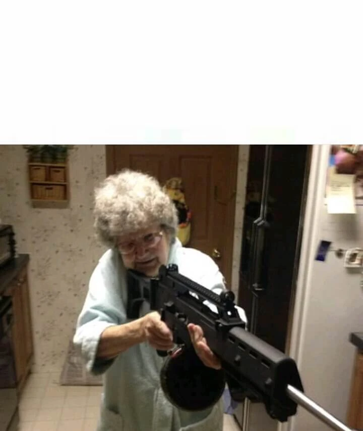 Plantilla de Abuela con un sniper