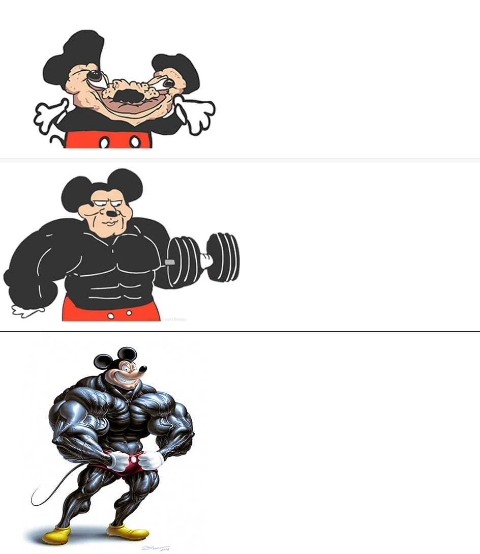 Primera plantilla de Buff Mickey | Mickey fuerte