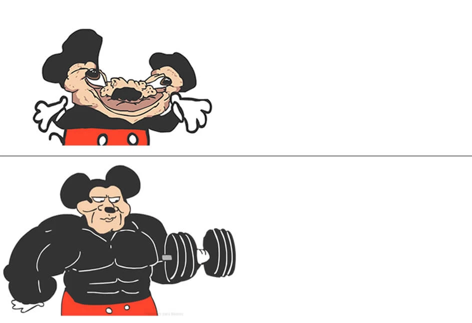 Plantilla de Buff Mickey | Mickey fuerte numero 2