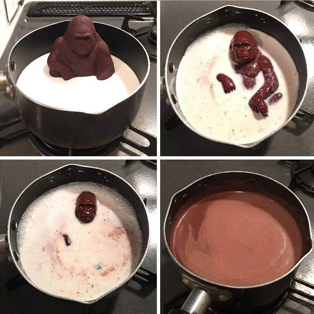 Plantilla de Chocolate Gorilla Derritiendose