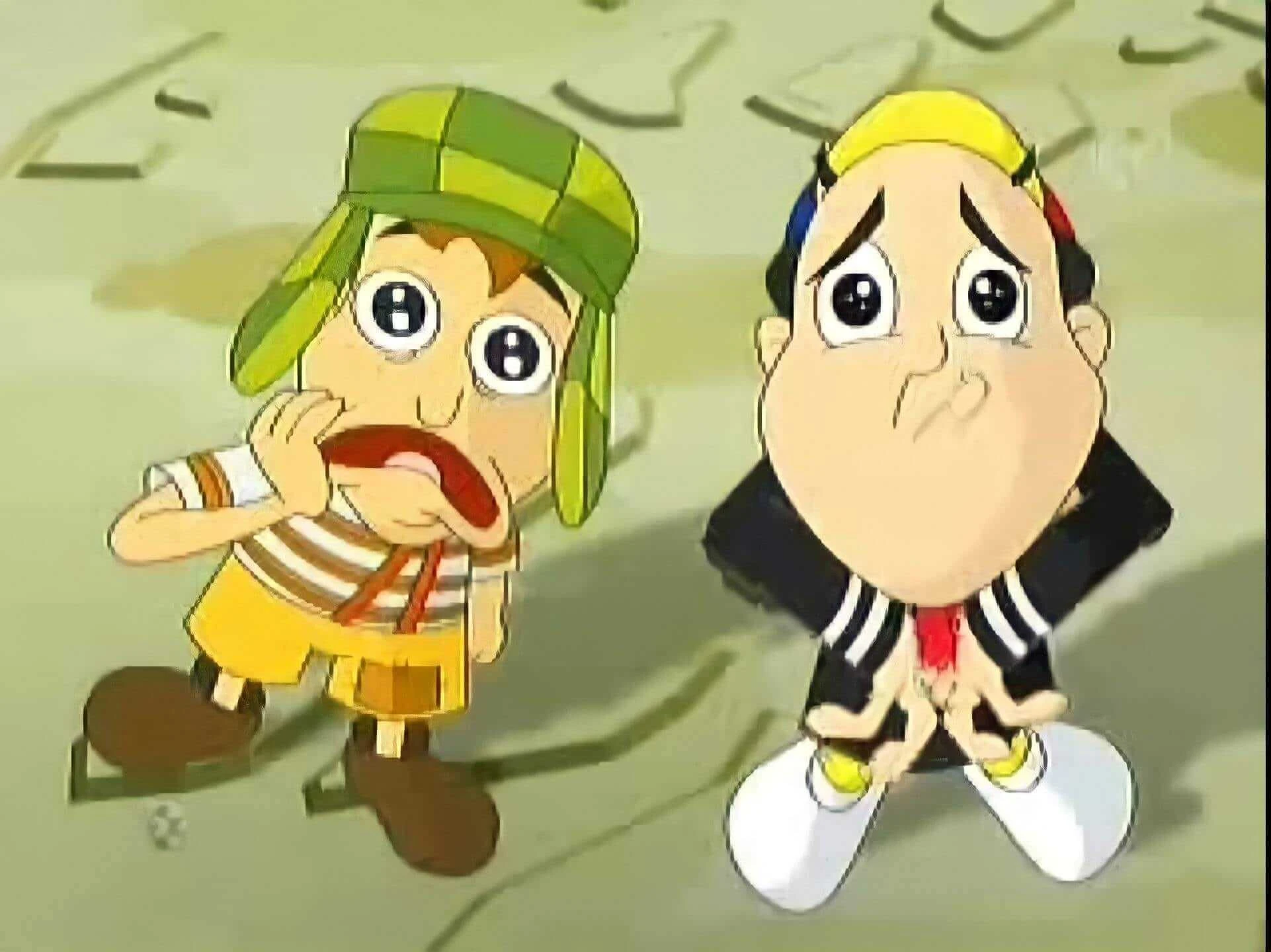 Plantilla de El Chavo y Quico tristes