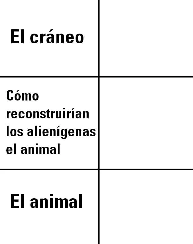 Plantilla de El cráneo | Cómo reconstruirían los alienígenas el animal | El animal