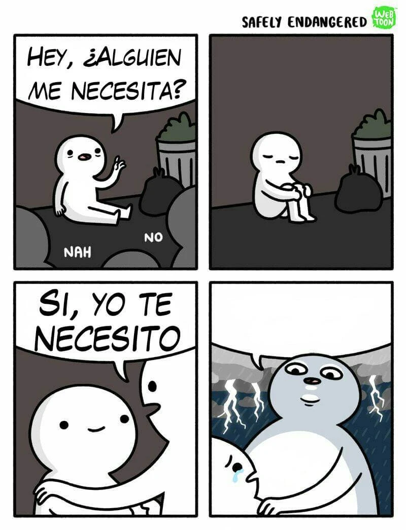 Primera plantilla de Hey, Alguien me necesita | Si, yo te necesito