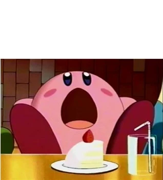 Plantilla de Kirby comiendo pastel numero 3