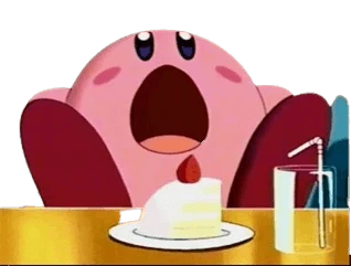 Plantilla de Kirby comiendo pastel numero 6