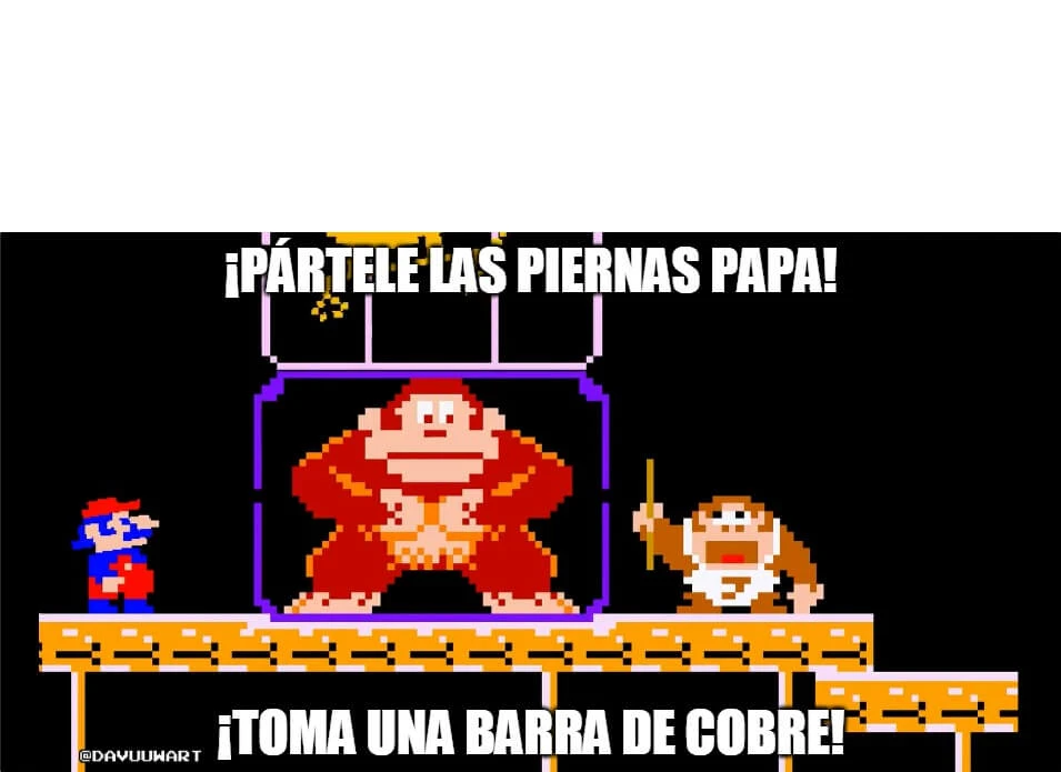 Plantilla de ¡Pártele las piernas papa! ¡Toma una barra de cobre!