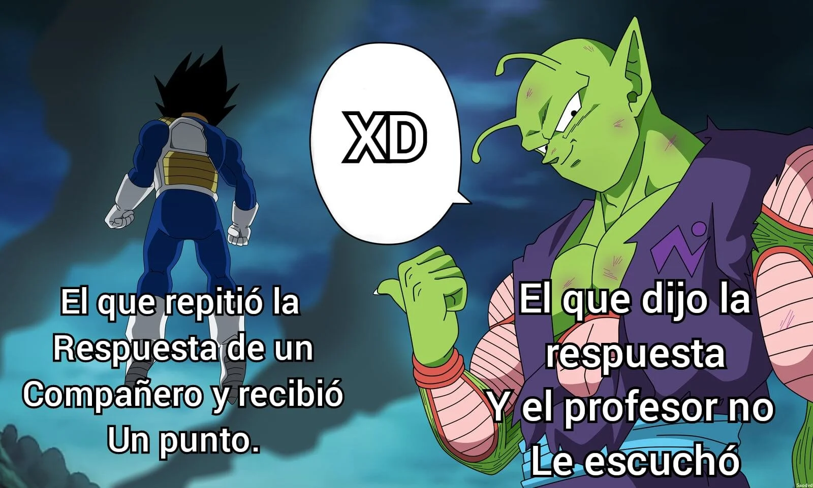 Plantilla de Piccolo señalando a Vegeta numero 3