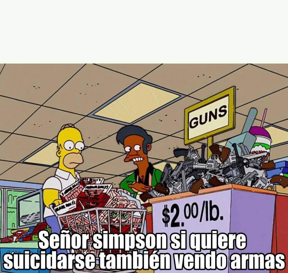 Plantilla de Señor Simpson si quiere quitarse la vida también vendo armas numero 2