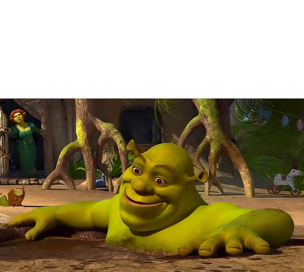 Plantilla de Shrek sorprendido en su pantano