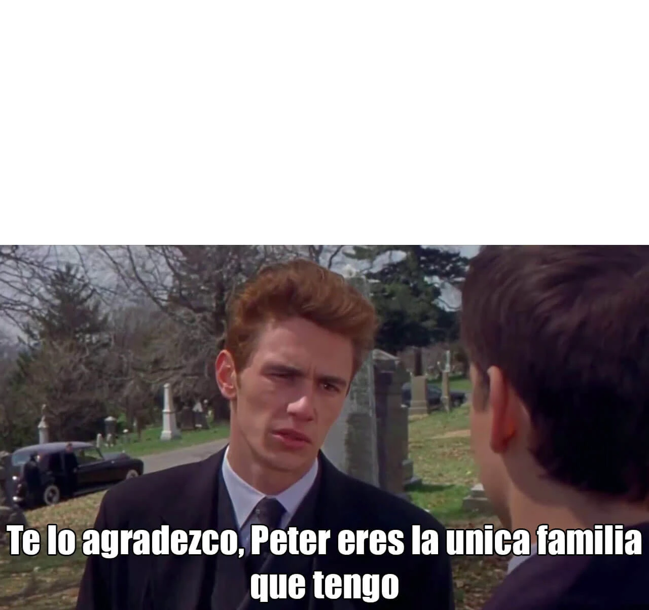 Plantilla de Te lo agradezco, Peter eres la única familia que tengo