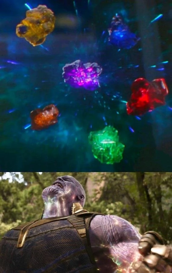 Primera plantilla de Thanos y las gemas del infinito.